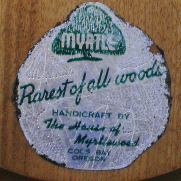 House of Myrtlewood Coos Bay Oregon Nut Candy Dish Bowl With Handle Vintage - Picture 3 of 4